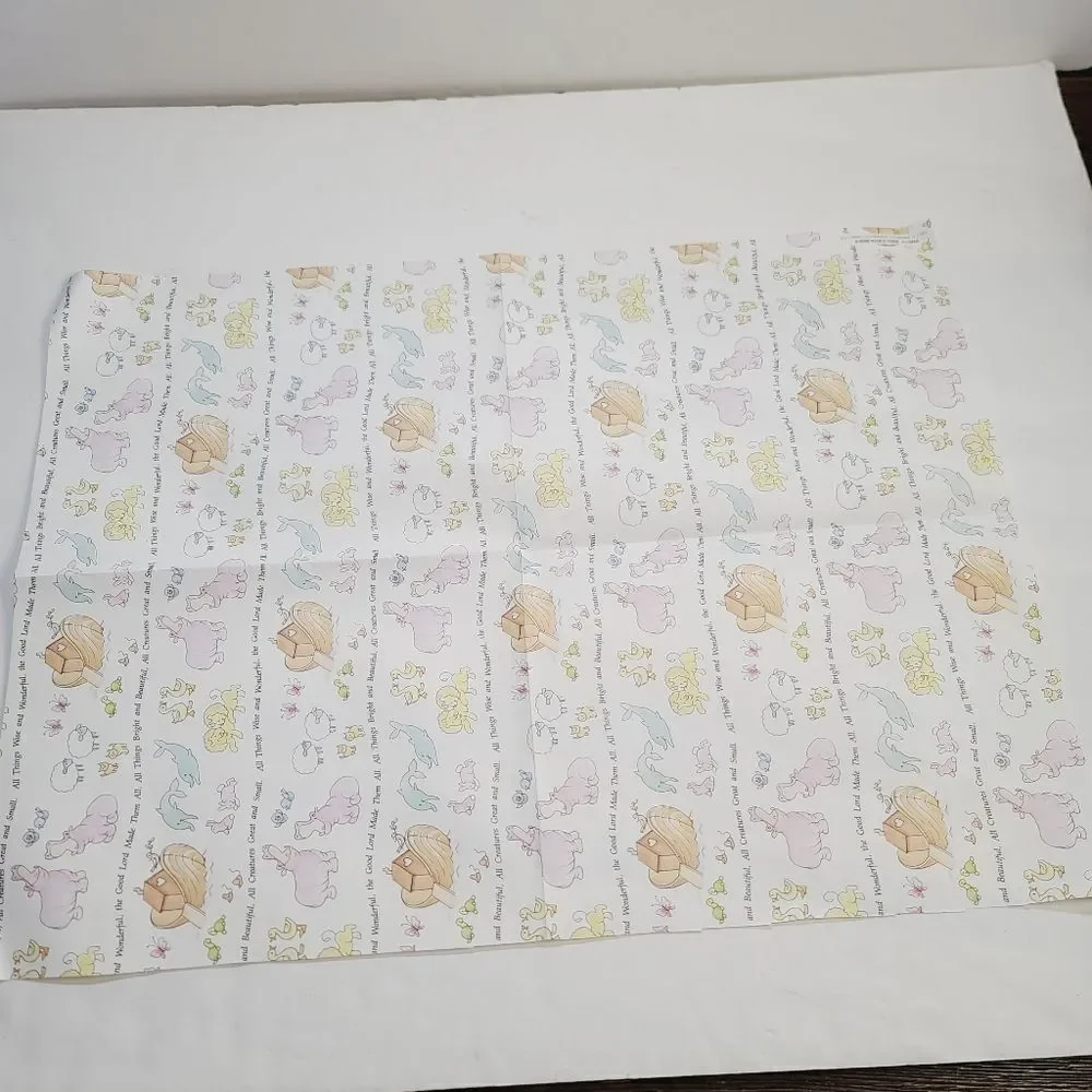 Vintage 90s Gibson Noah's Arc Animals Baby Shower Religious Gift Wrap
